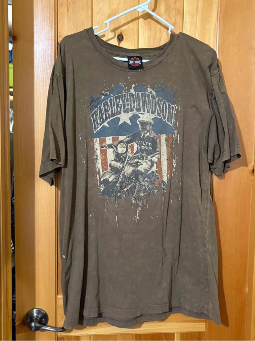 Harley Davidson Army Green Tee New Orleans Size X Large Unisex (Distressed)